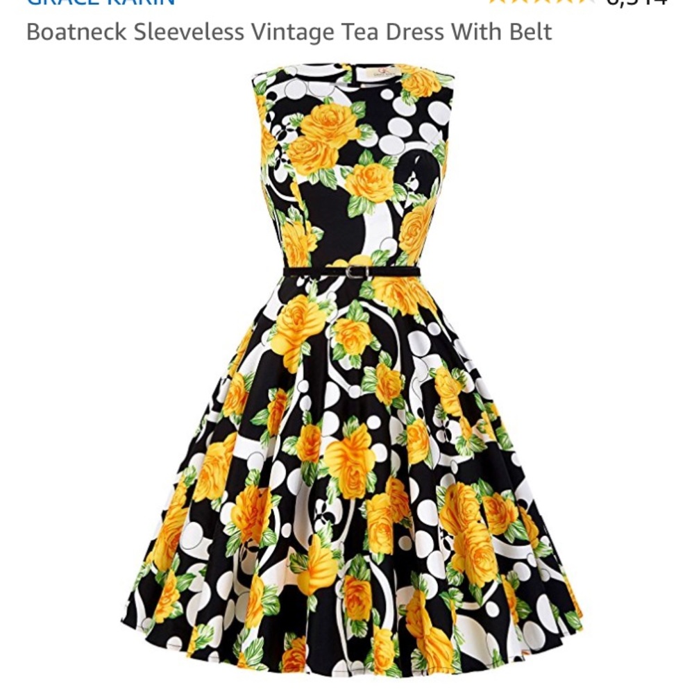 Floral Women 50s Retro Dress Audrey Hepburn